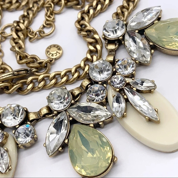 J. Crew Cream and Yellow Opalescent Jeweled Necklace - Picture 3 of 4